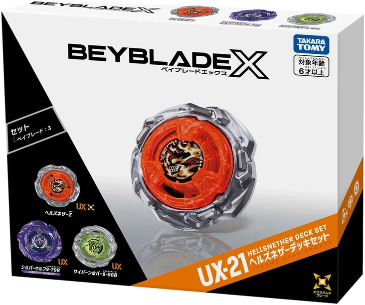 Takara Tomy Beyblade X - UX-21 Hells Nether Deck Set